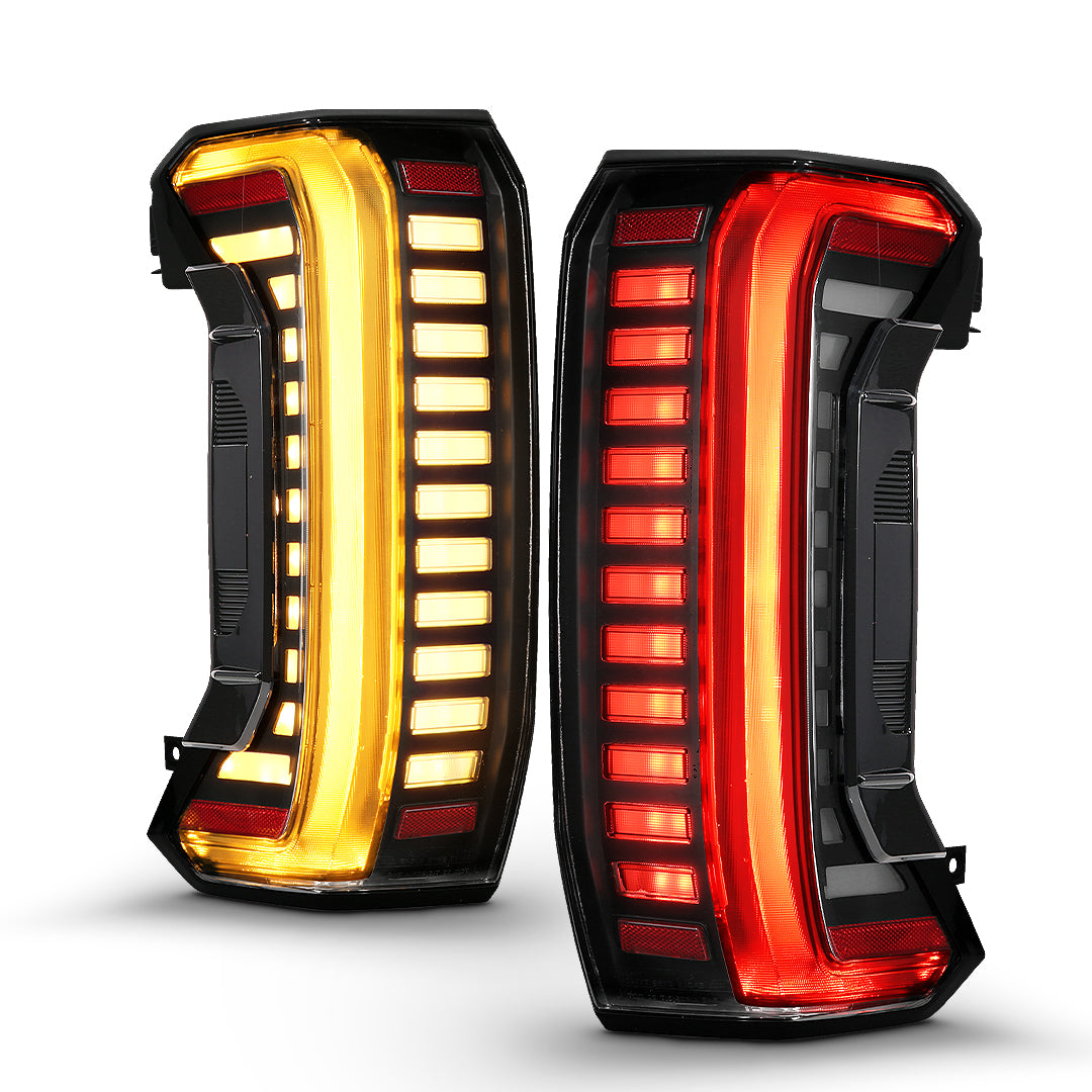 TOYOTA TUNDRA 22-26 FULL LED TAIL LIGHTS BLACK CLEAR LENS W/ SEQUENTIA