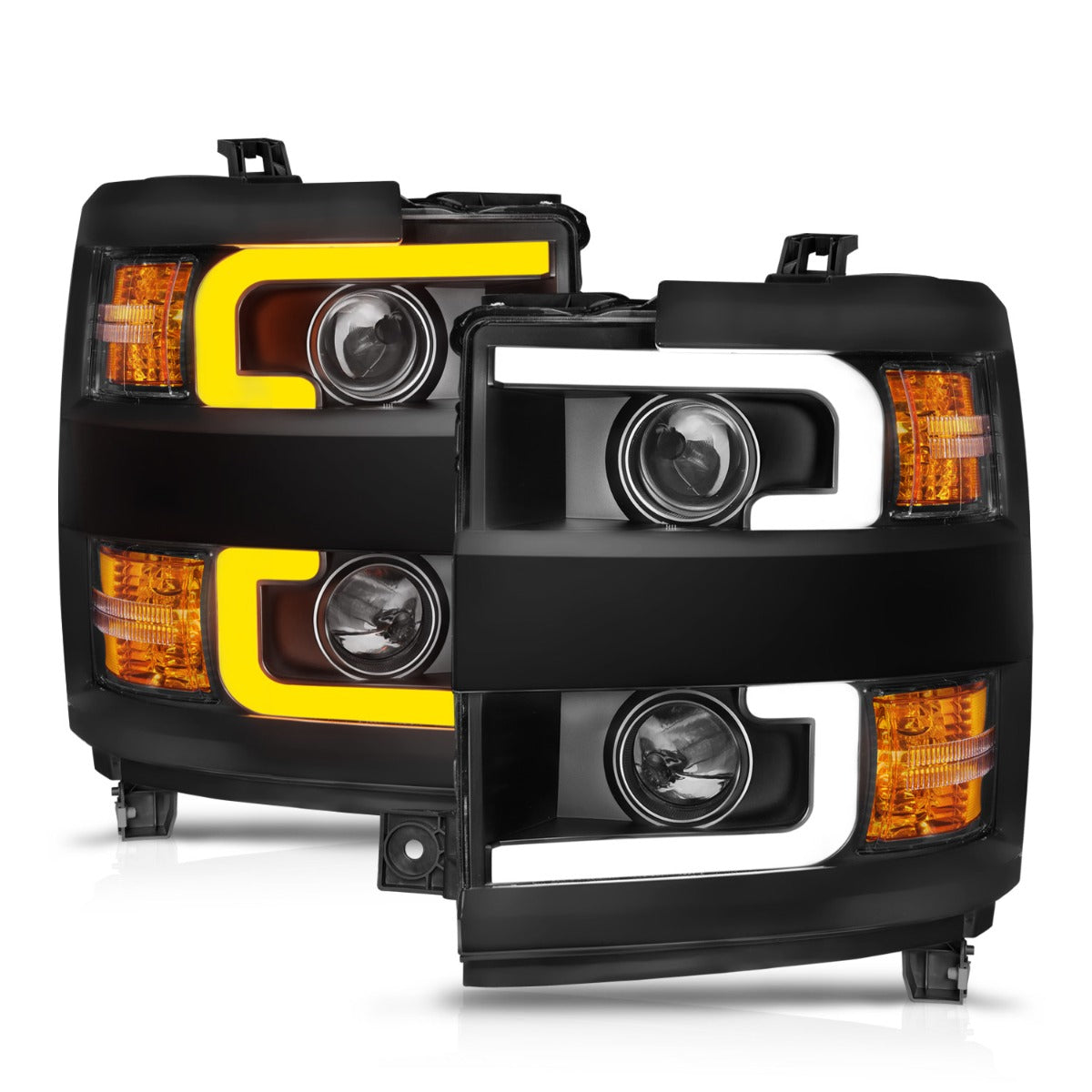 CHEVY SILVERADO 15-19 2500HD/3500HD PROJECTOR SWITCHBACK HEADLIGHTS BL