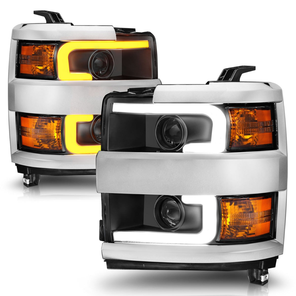 CHEVY SILVERADO 15-19 2500HD/3500HD PROJECTOR SWITCHBACK HEADLIGHTS BL