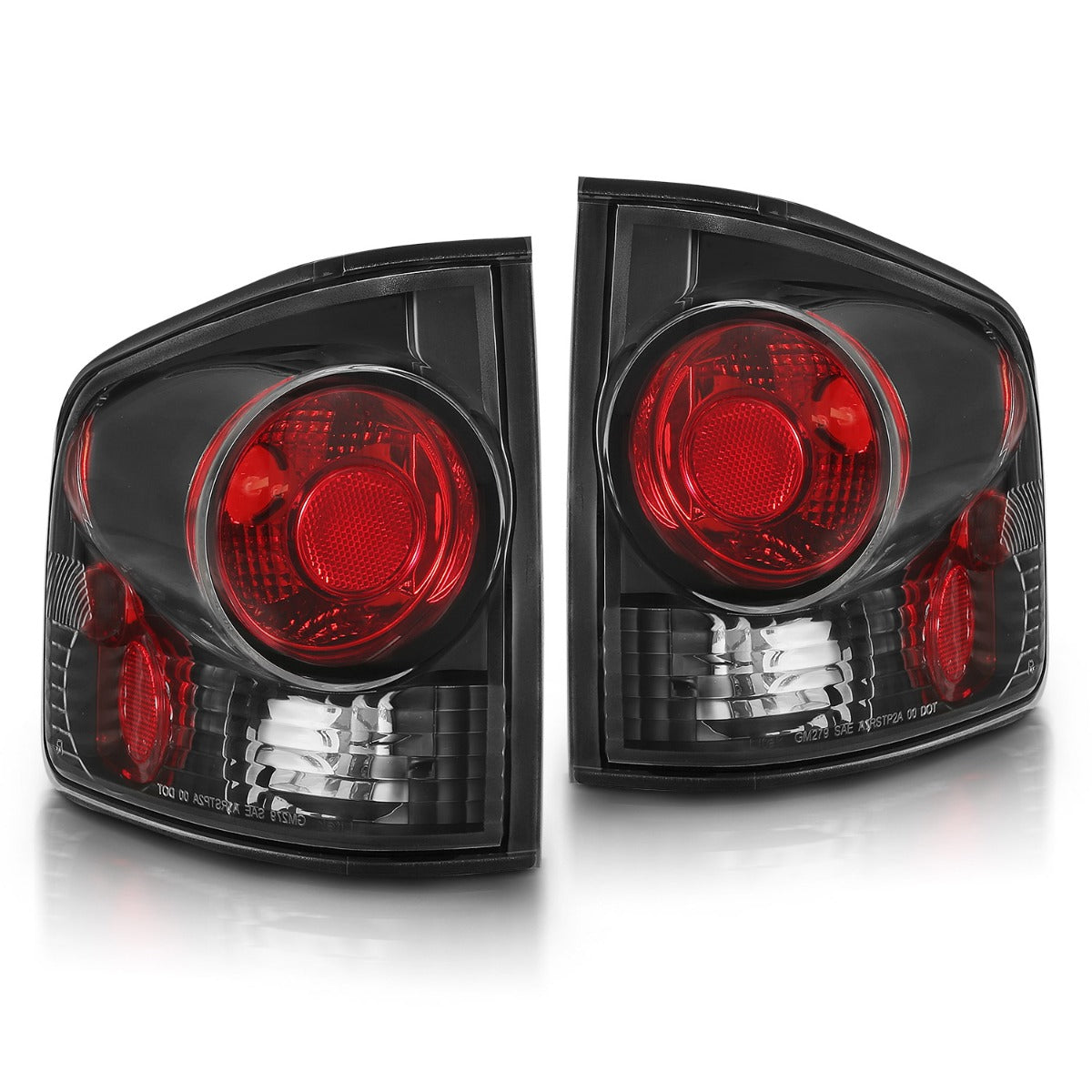 Black Tail Lights For 1994-2004 Chevy S10 & GMC Sonoma Pickup Truck - Left & Right Set