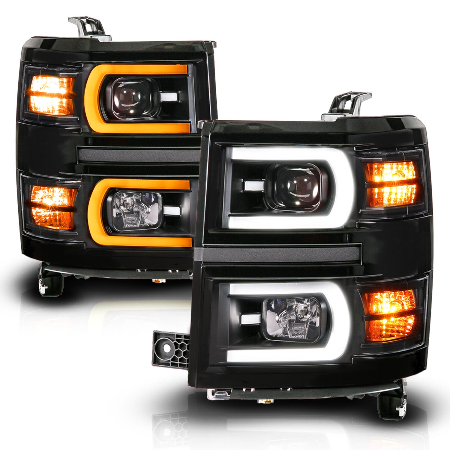 CHEVY SILVERADO 1500 14-15 PROJECTOR PLANK STYLE SEQUENTIAL HEADLIGHTS