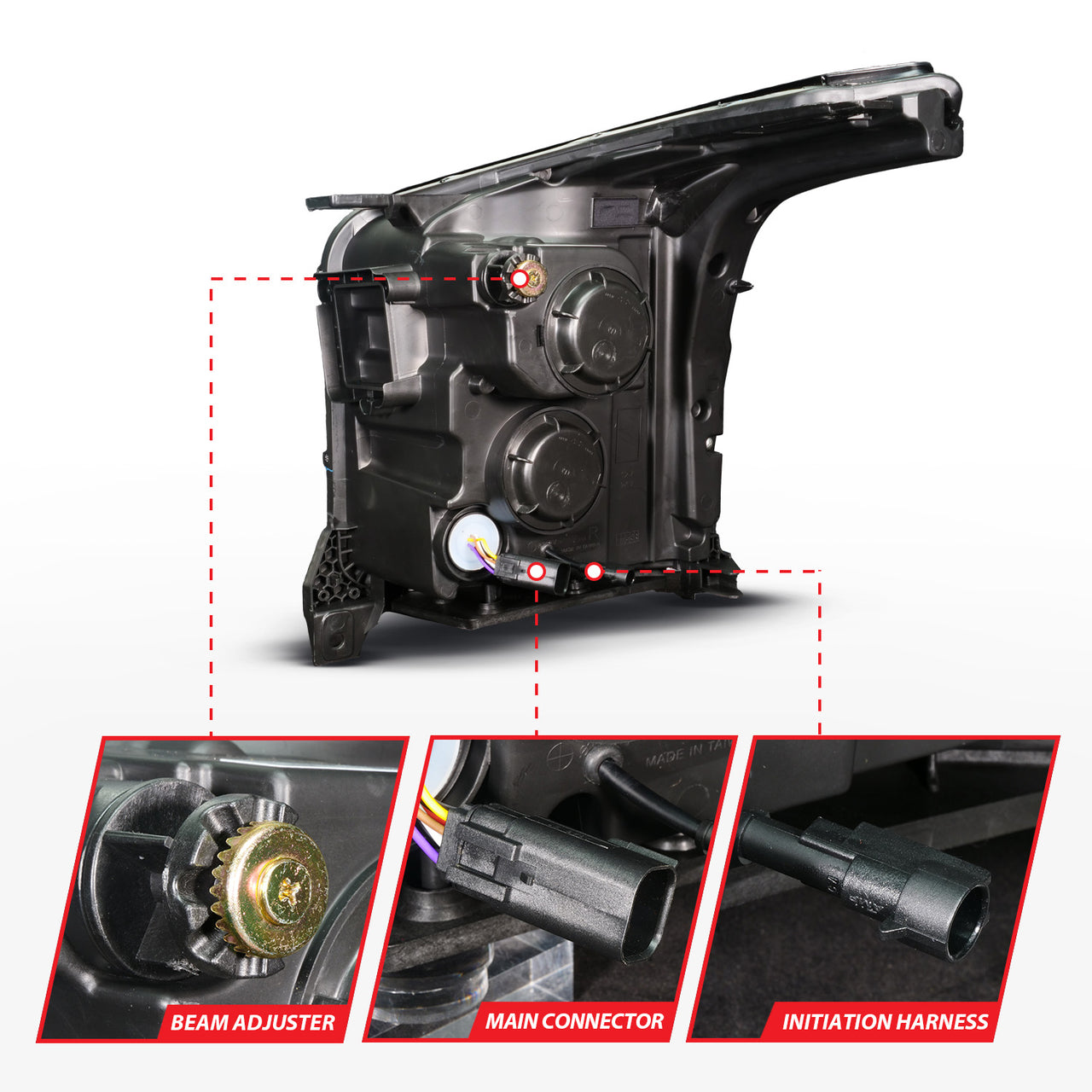GMC YUKON/YUKON XL 15-20 FULL LED PROJECTOR HEADLIGHTS BLACK W/ DRL, INITIATION & SEQUENTIAL (FACTORY HALOGEN MODELS ONLY)
