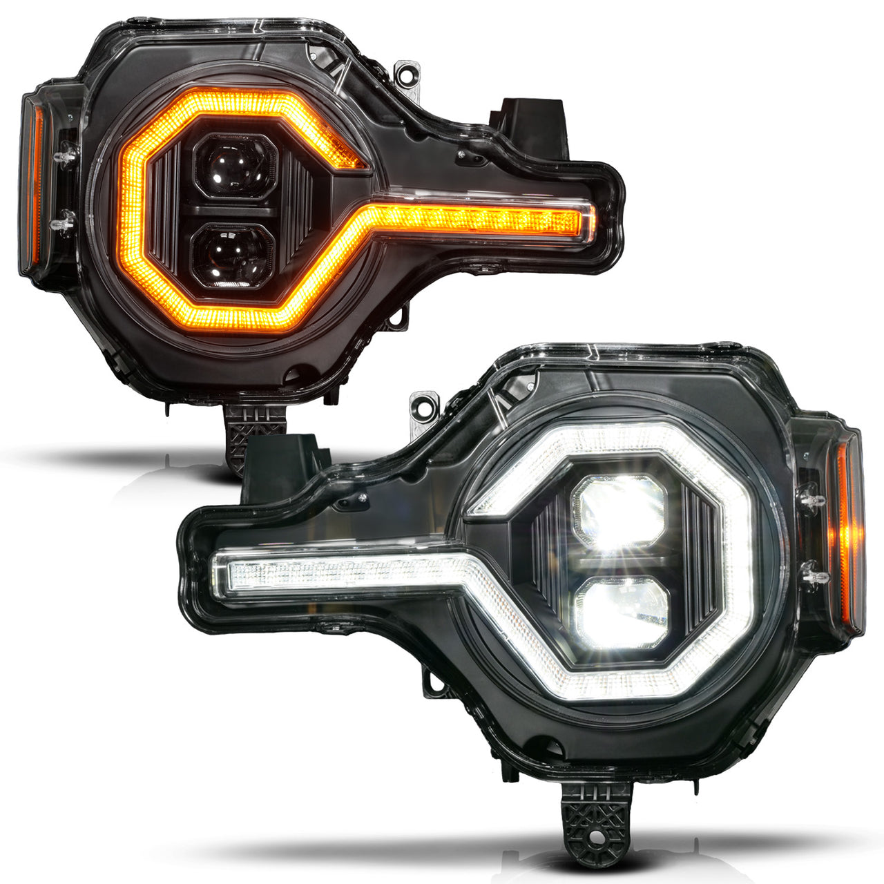FORD BRONCO 21-25 Z-SERIES FULL LED PROJECTOR HEADLIGHTS BLACK W/ DRL SWITCH & INITIATION FEATURE
