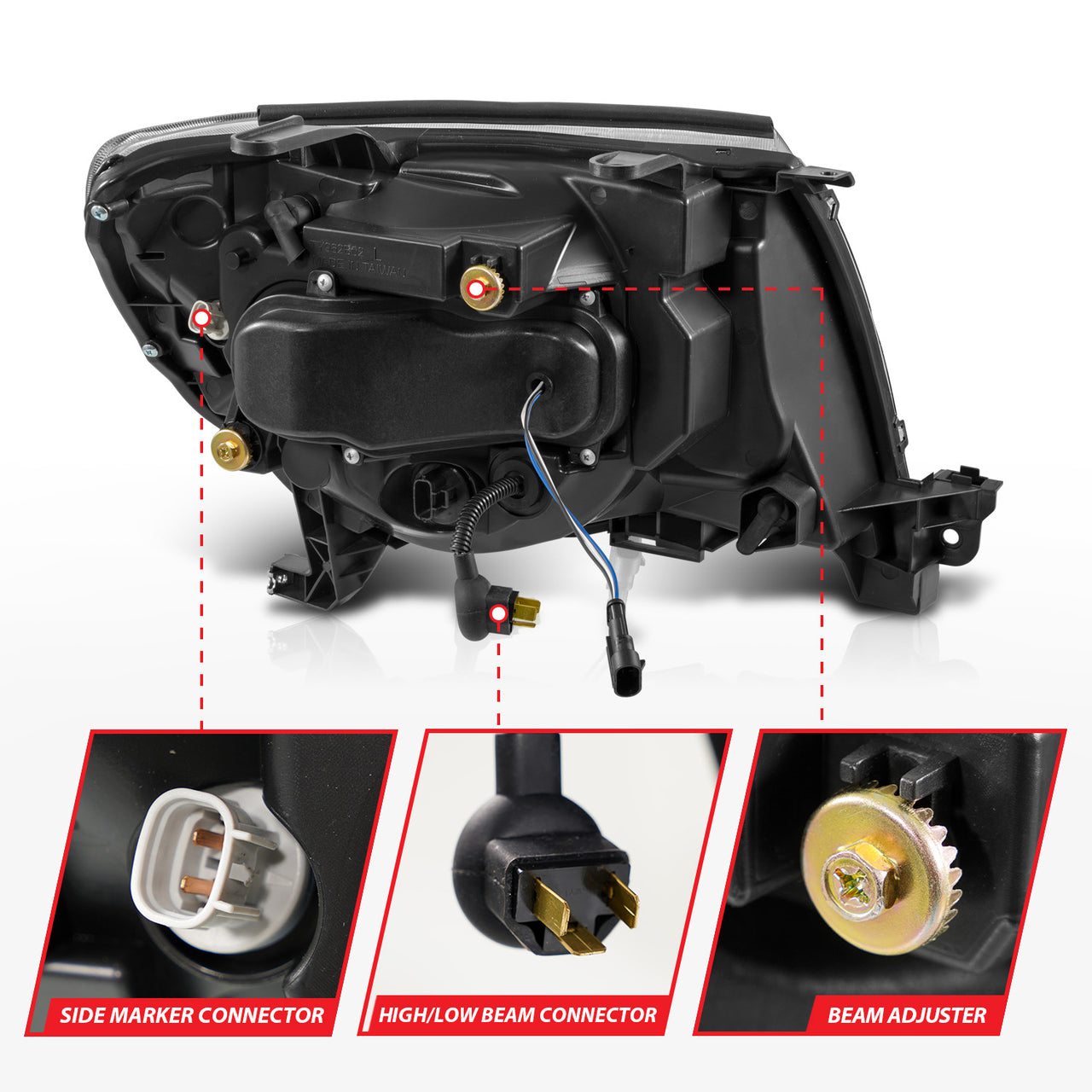 TOYOTA TACOMA 05-11 FULL LED PROJECTOR HEADLIGHTS BLACK W/ INITIATION FEATURE & SEQUENTIAL SIGNAL