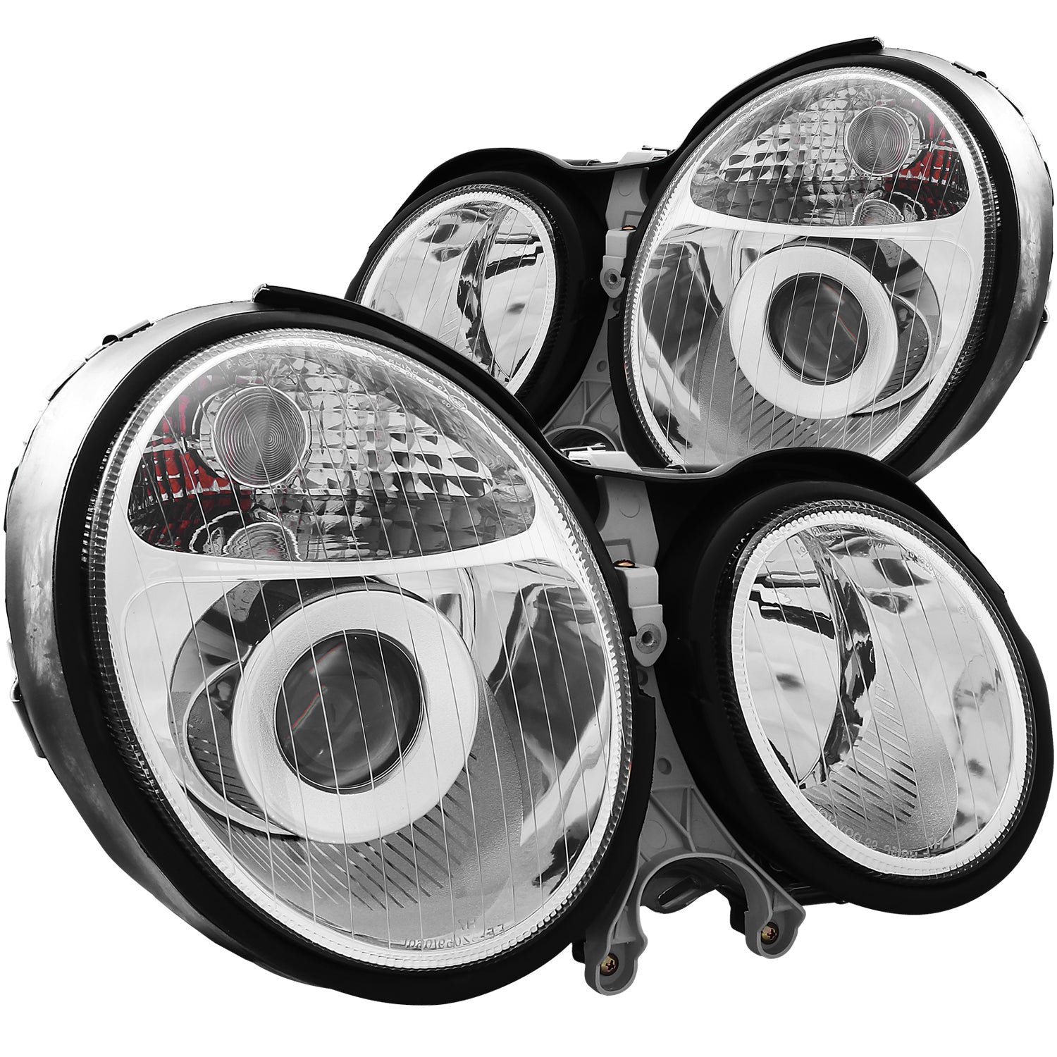 「58」HID00-02ベンツW210 E320 E430 E500ヘッドライト MBZ E CLASS E320/E430/E55 AMG W210 00-02 PROJECTOR HEADLIGHTS CHROME C