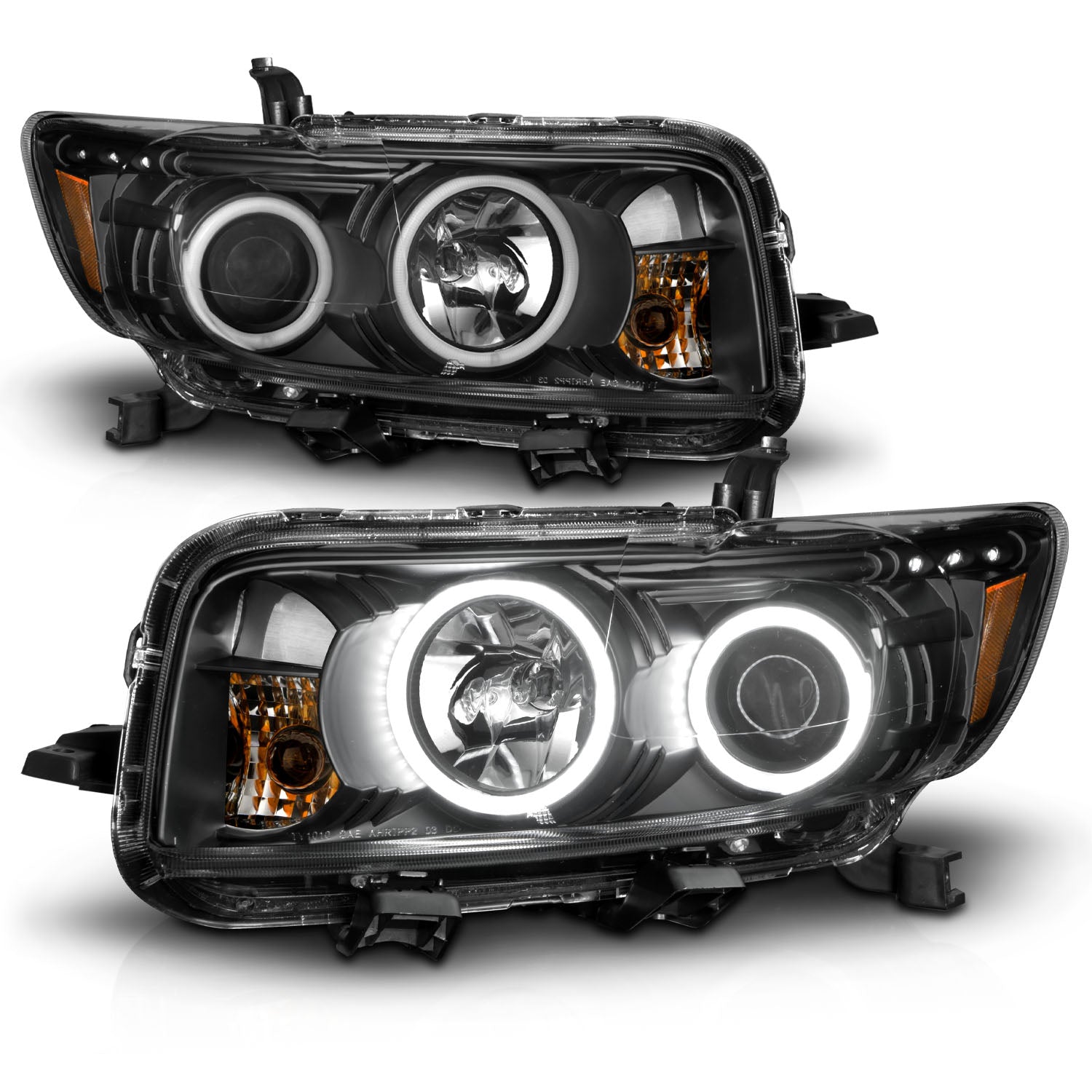 SCION XB 08-10 PROJECTOR HEADLIGHTS BLACK W/ RX HALO
