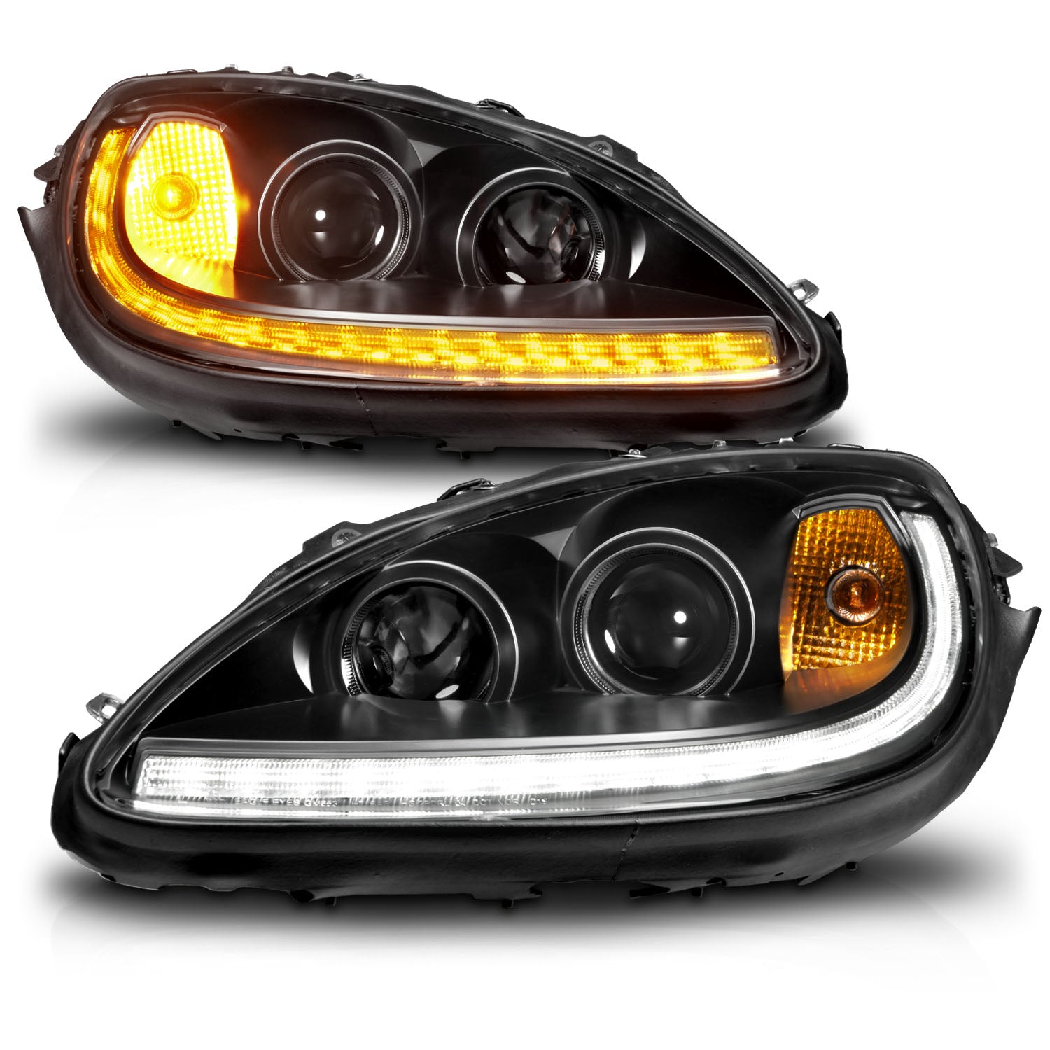 CHEVY CORVETTE 05-13 PROJECTOR SEQUENTIAL PLANK STYLE HEADLIGHTS BLACK