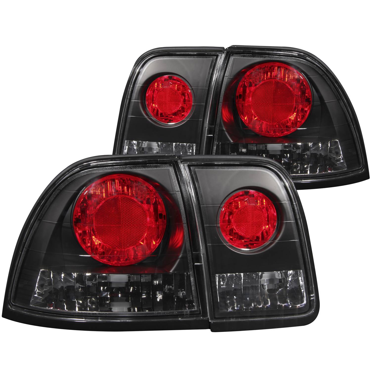 EAGLE EYES JDM Black Tail Light Assembly For 1996-1997 Honda Accord – 4-Piece Set, DOT Certified