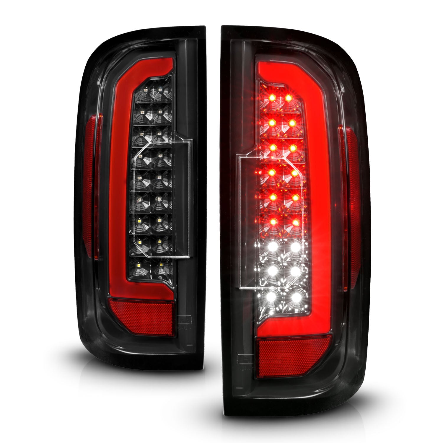 GMC CANYON 15-22 LED TAIL LIGHTS BLACK CLEAR LENS (RED LIGHT BAR)