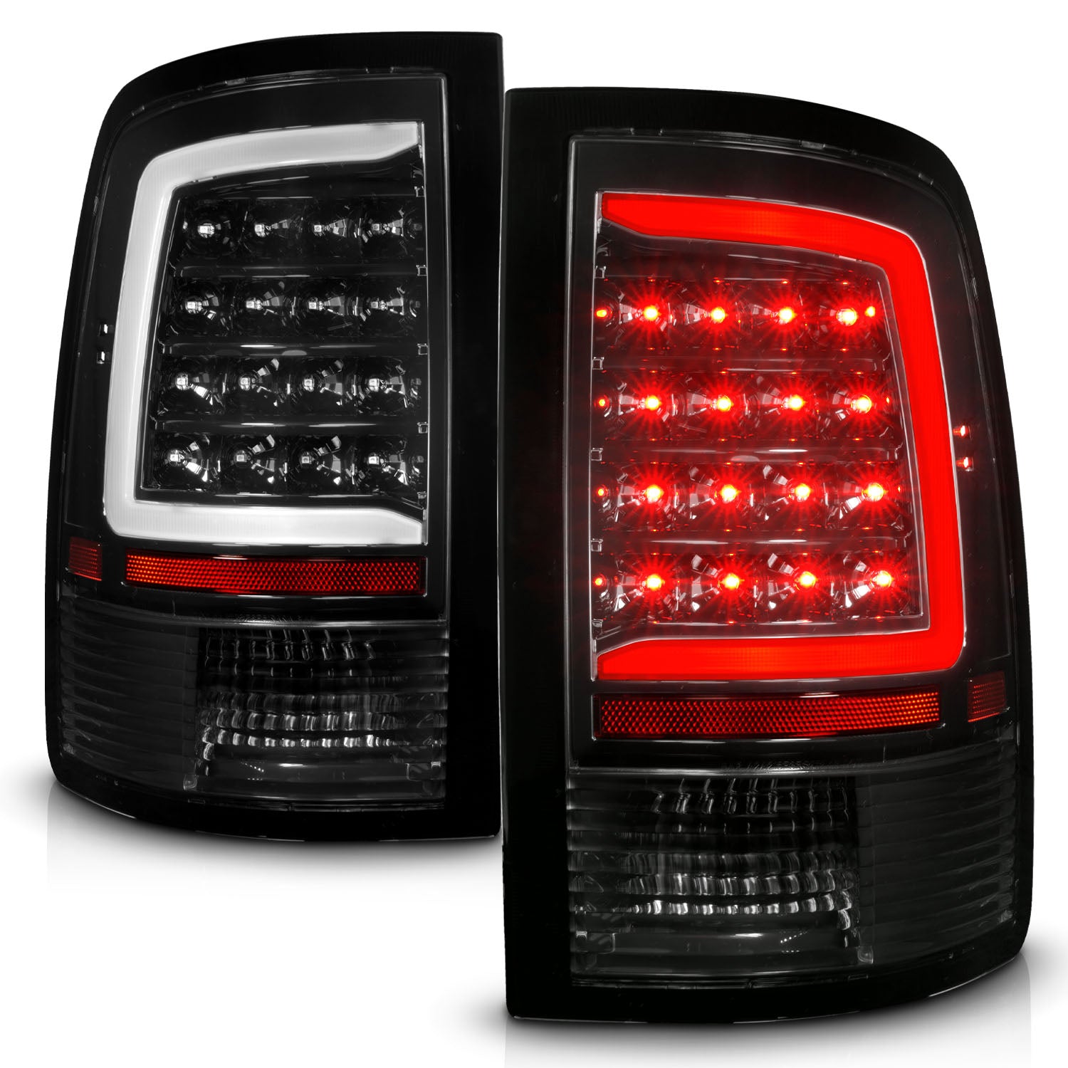 Coolstuffguru Compatible with Dodge Ram 1500 2500 3500 Pickup Black Clear LED Tail Lights