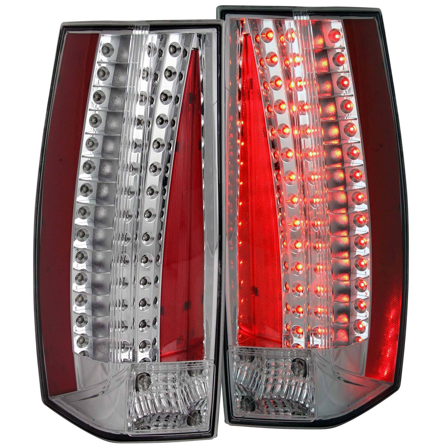 CADILLAC ESCALADE 07-14 / HYBRID 09-13 LED TAIL LIGHTS CHROME