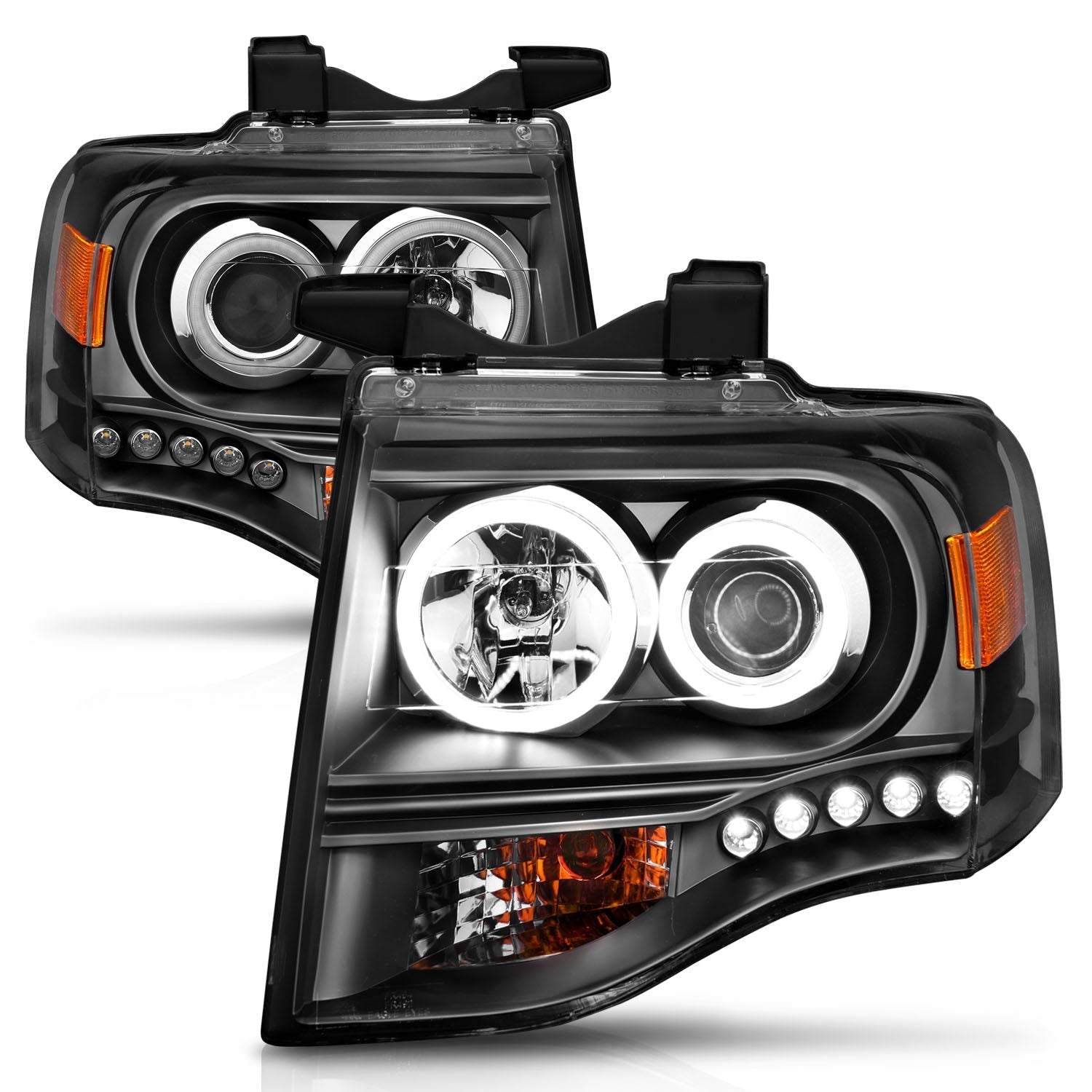 2007-2014 Ford Expedition Projector Halo Headlights – RX Halo Black Image