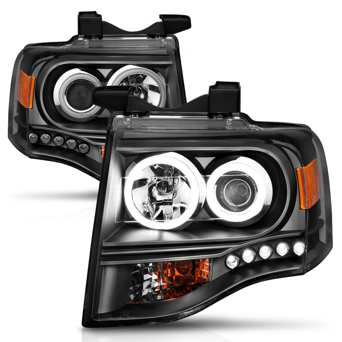 2007-2014 Ford Expedition Projector Halo Headlights – RX Halo Black Image