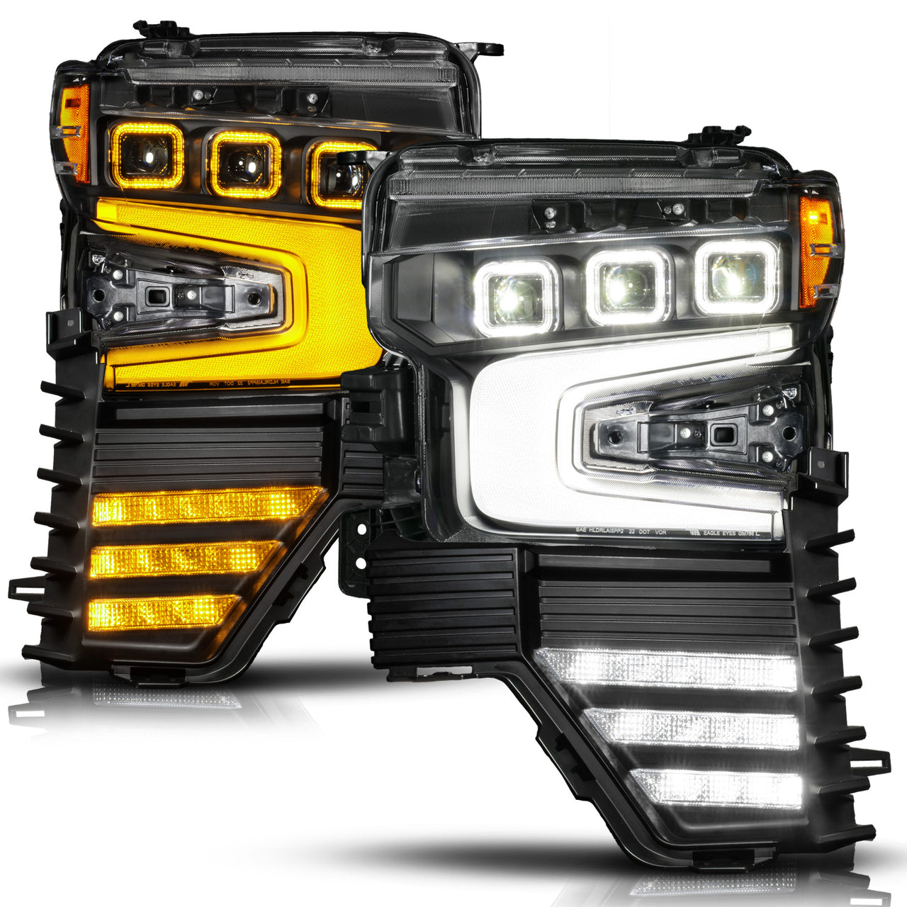 CHEVY SILVERADO 1500 22-26 Z-SERIES FULL LED PROJECTOR HEADLIGHTS BLACK W/ DRL SWITCH & INITIATION