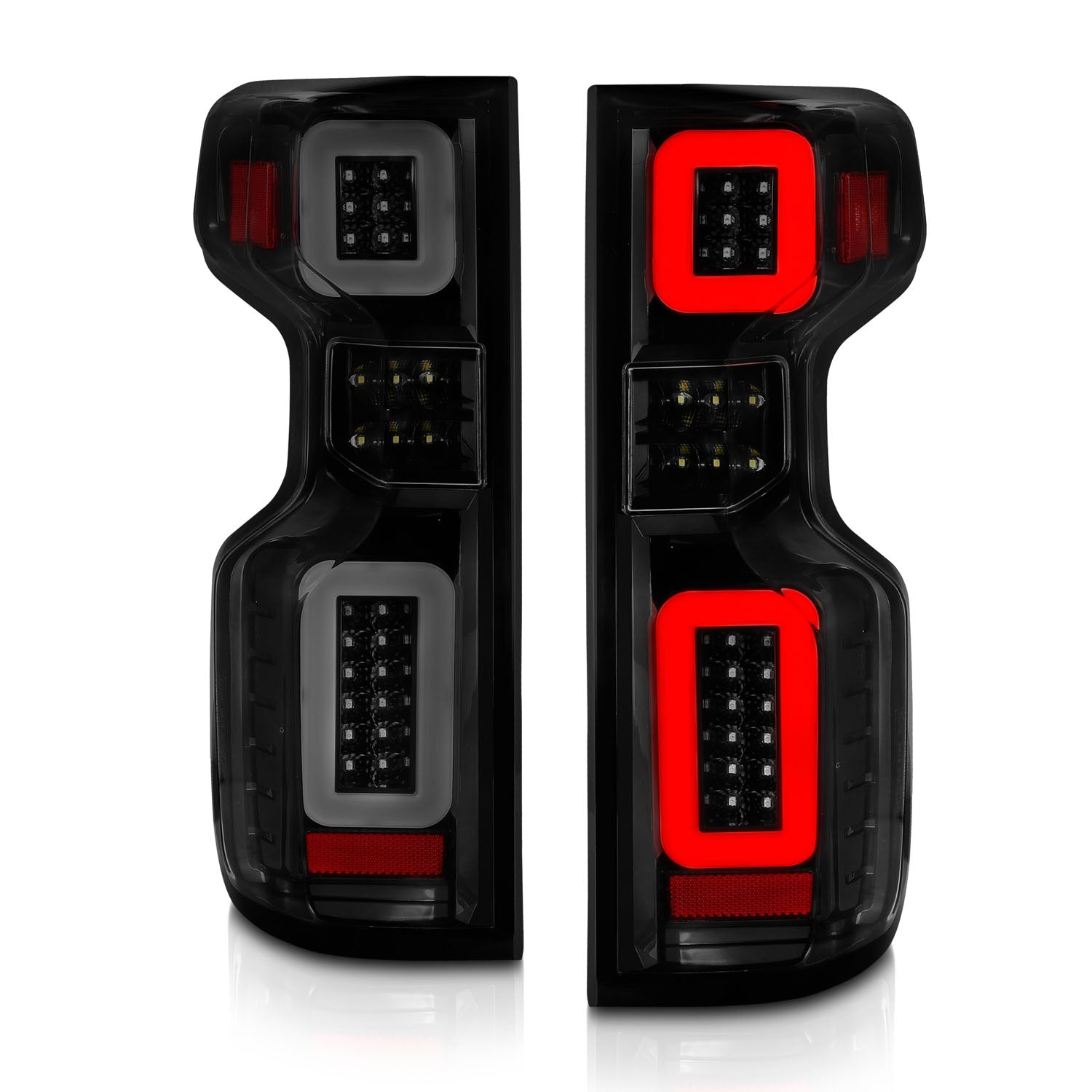 ANZO USA Full LED Tail Lights, Black Housing/Smoke Lens, Sequential Signal (Factory Halogen Bulb Models) for 2020-2026 Chevrolet Silverado 2500HD/3500HD (6.6L Duramax V8 (L5P), 6.6L Duramax V8 (L5P, updated))