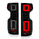 ANZO USA Full LED Tail Lights - Black Housing, Smoke Lens, Sequential Signal (Factory Halogen Bulb Models) for 2019-2023 Chevrolet Silverado 1500 (5.3L V8, 6.2L V8, 2.7L Turbo I4)
