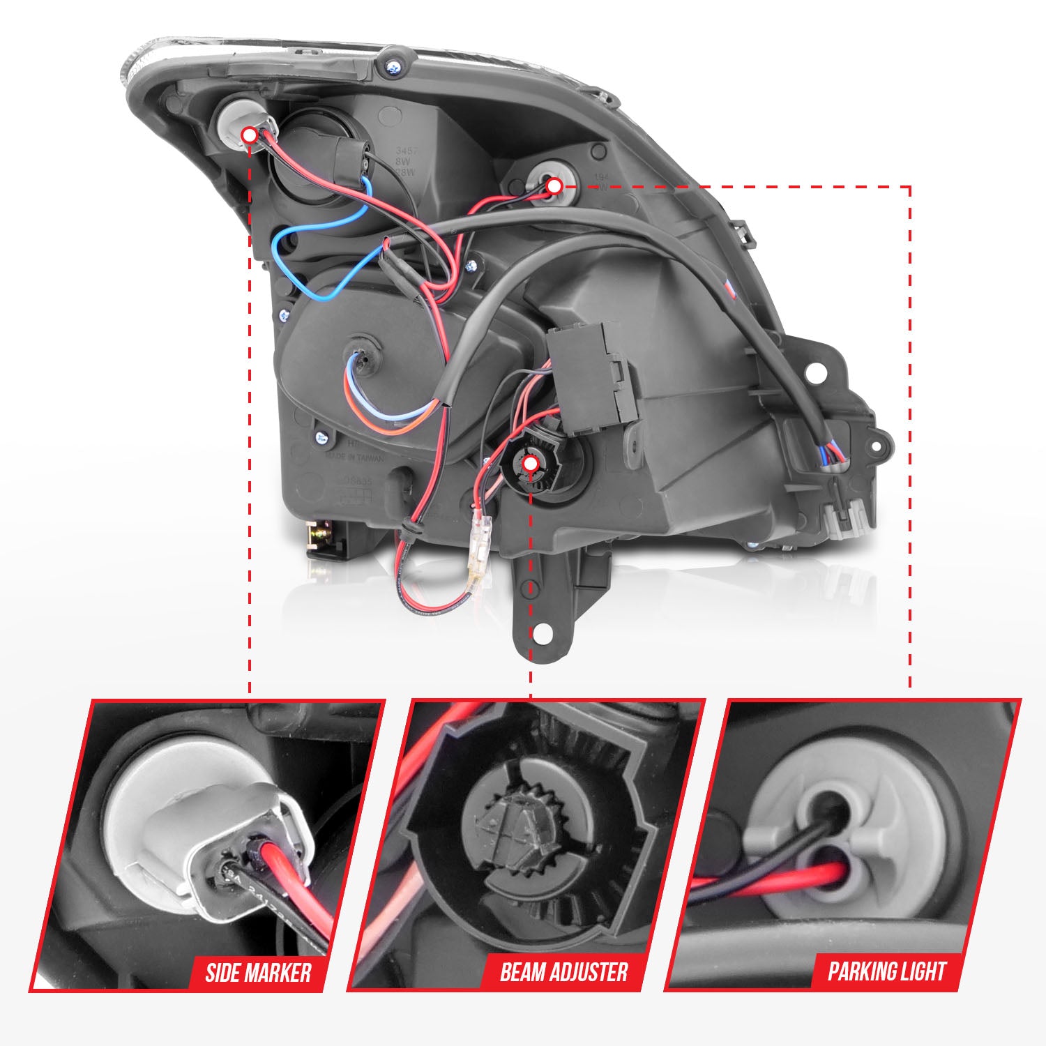 Speed Daddy OE Style Passenger Right Headlight For Nissan Sentra 2010-2012 – Chrome Housing, Halogen