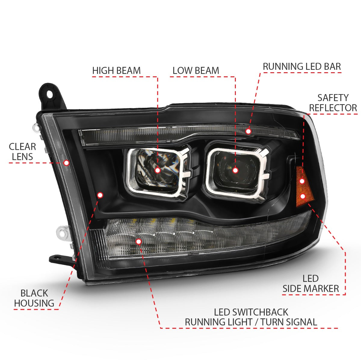 DODGE RAM 1500 09-18 /RAM 2500/3500 10-18 DUAL PROJECTOR SWITCHBACK HE