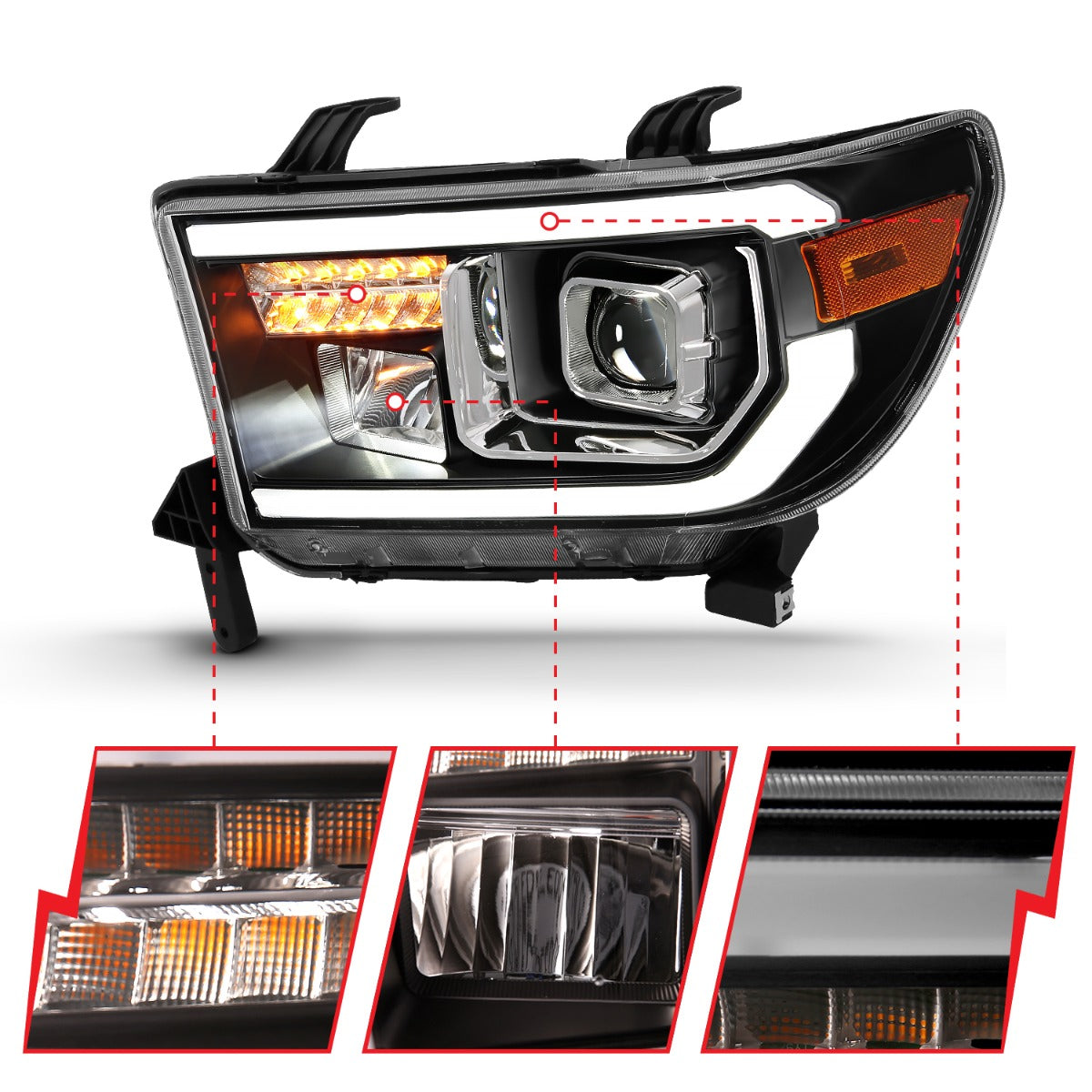 TOYOTA TUNDRA 07-13 / SEQUOIA 08-17 HALOGEN PROJECTOR PLANK STYLE HEAD