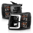 ANZO USA Projector Plank Headlights, Black for 2007-2014 Chevrolet Silverado 2500HD/3500HD (6.6L Duramax V8 (LMM), 6.6L Duramax V8 (LML))