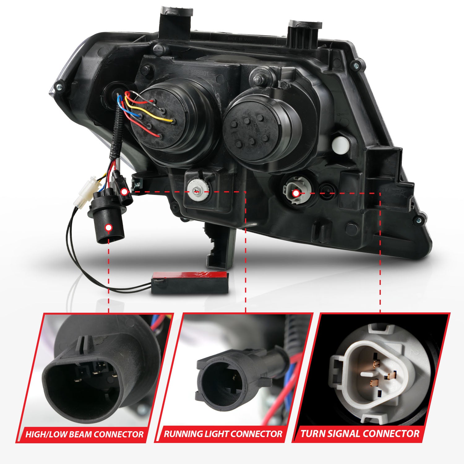 NISSAN FRONTIER 09-21 PROJECTOR PLANK STYLE HEADLIGHTS CHROME W/ DRL &