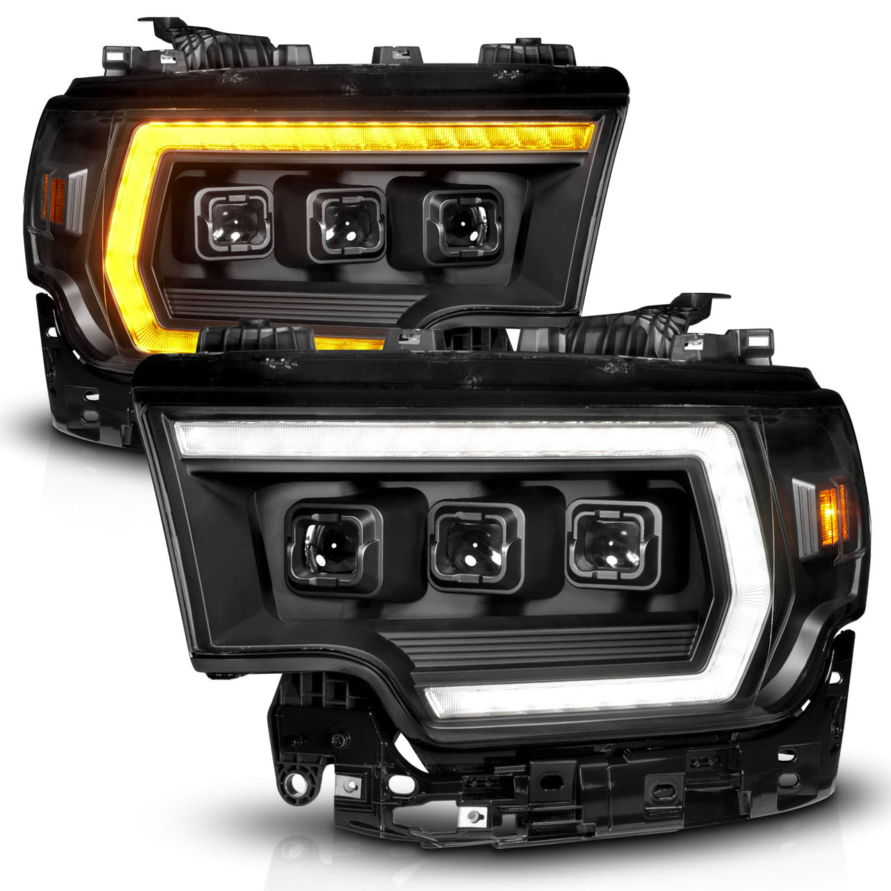 RAM 2500/3500 19-24 Z-SERIES FULL LED PROJECTOR HEADLIGHTS BLACK W/ DRL SWITCH, INITIATION & SEQUENTIAL