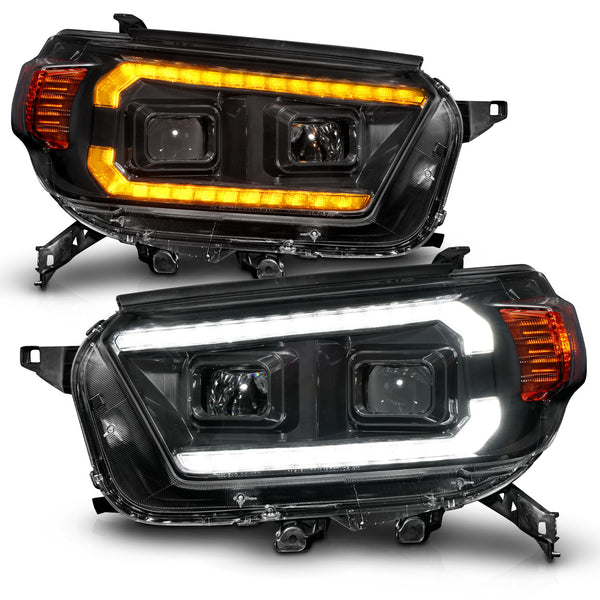 TOYOTA 4RUNNER 10-13 PROJECTOR PLANK STYLE HEADLIGHTS BLACK W/ SEQUENT