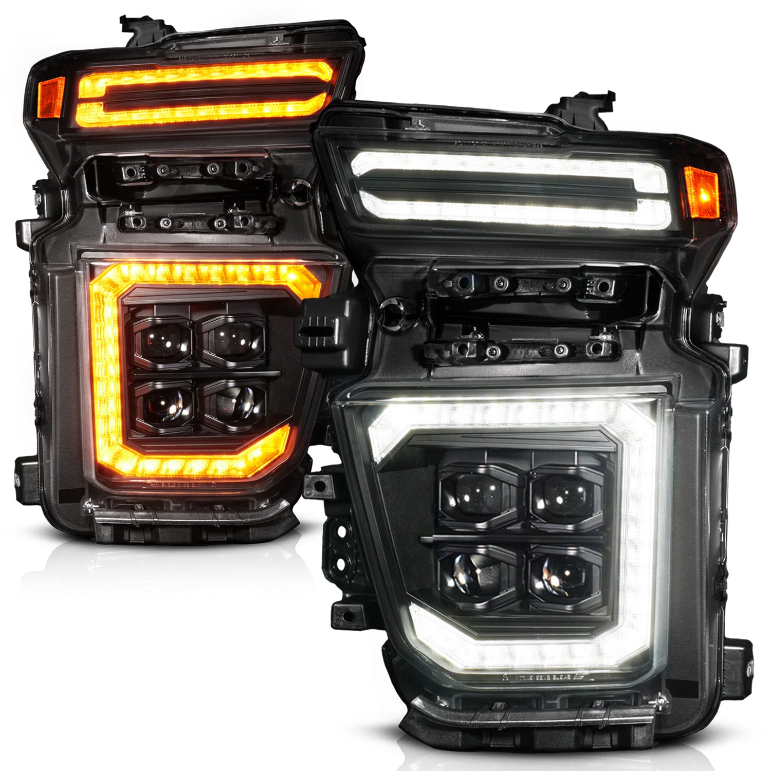 ANZO USA Z-Series Full LED Projector Headlights, Black, DRL/Switchback/Sequential for 2020-2024 Chevrolet Silverado 2500HD/3500HD (6.6L Duramax V8 (L5P), 6.6L Duramax V8 (L5P, updated))