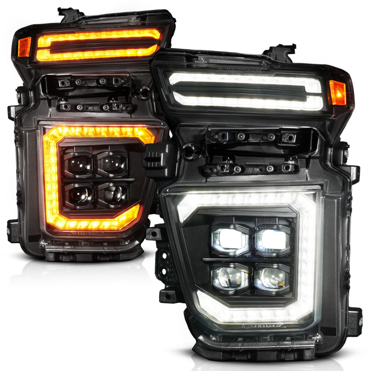 CHEVY SILVERADO 2500HD/3500HD 20-23 Z-SERIES FULL LED PROJECTOR HEADLIGHTS BLACK W/ DRL SWITCH, INITIATION & SEQUENTIAL