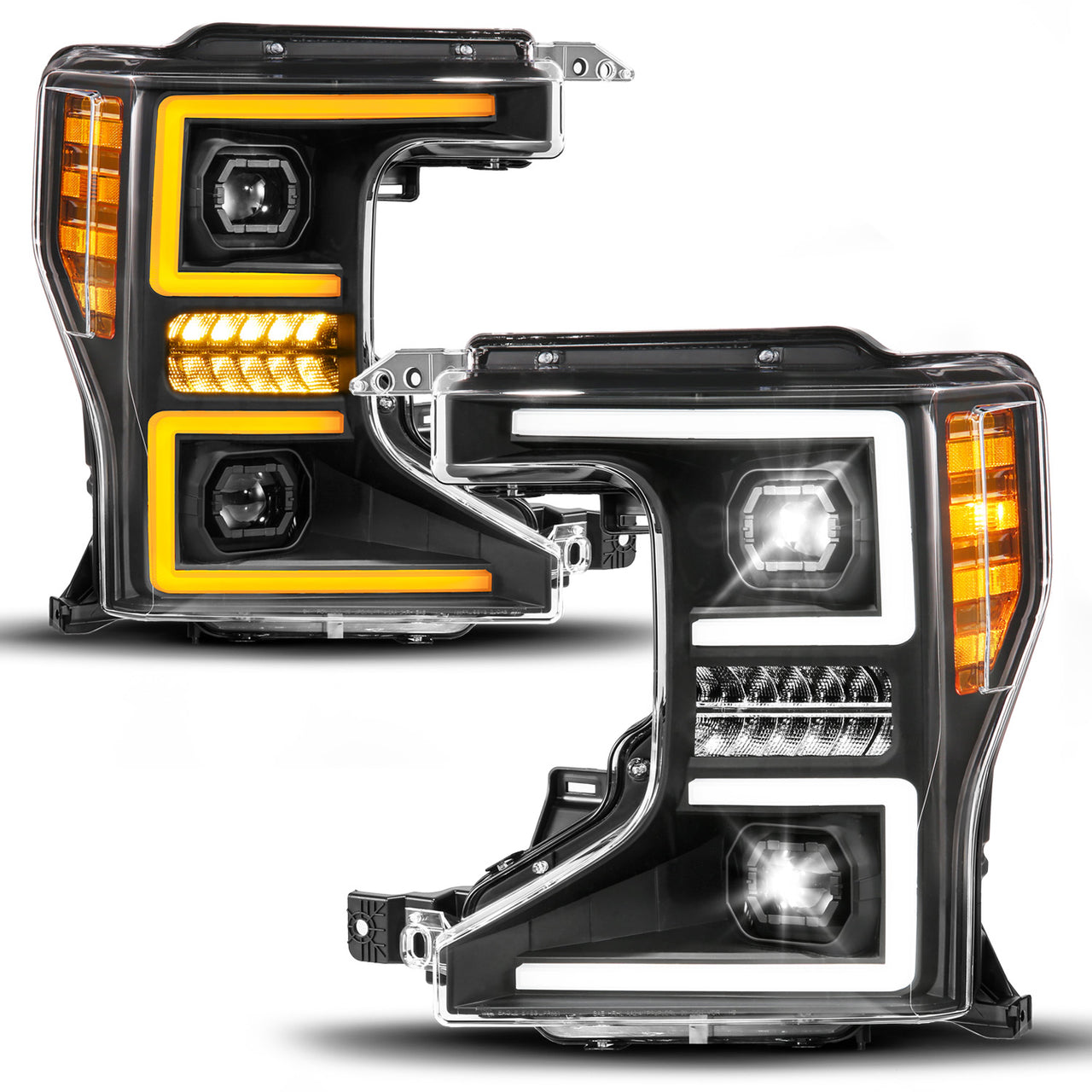 FORD F250/F350 SUPER DUTY 20-22 Z-SERIES FULL LED PROJECTOR HEADLIGHTS BLACK HOUSING W/ INITIATION & SEQUENTIAL (FACTORY HALOGEN MODEL ONLY)