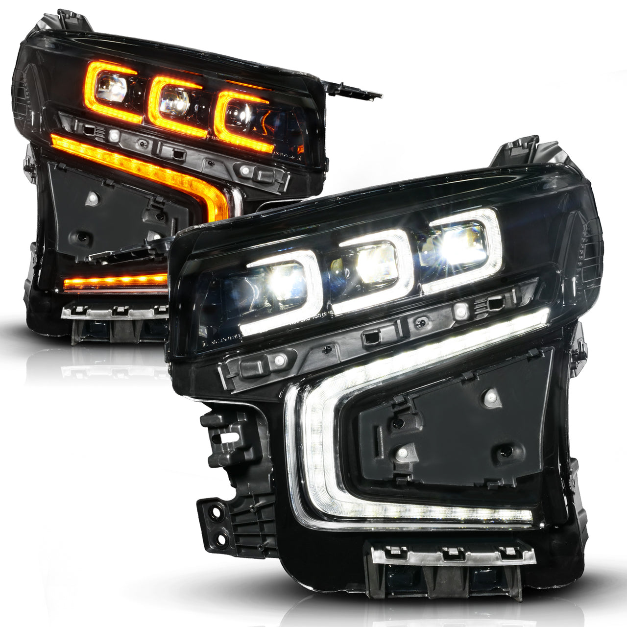 CHEVY TAHOE/SUBURBAN 21-24 Z-SERIES FULL LED PROJECTOR HEADLIGHTS BLACK W/ DRL SWITCH, INITIATION, & SEQUENTIAL