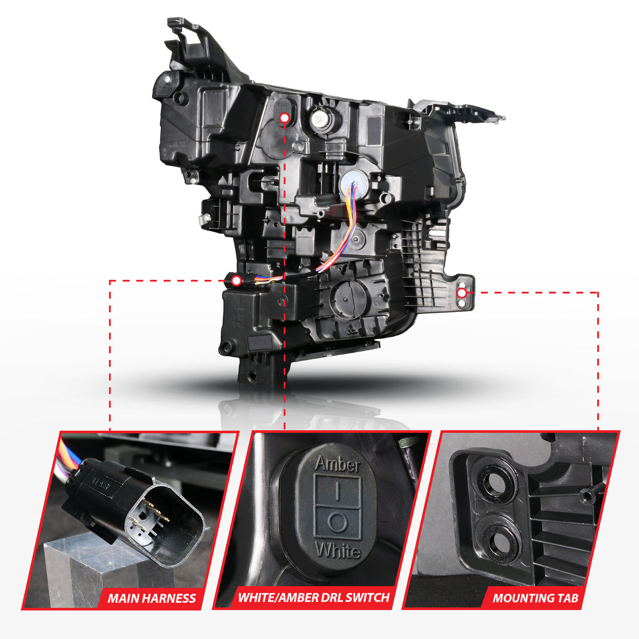 CHEVY TAHOE/SUBURBAN 21-24 Z-SERIES FULL LED PROJECTOR HEADLIGHTS BLACK W/ DRL SWITCH, INITIATION, & SEQUENTIAL