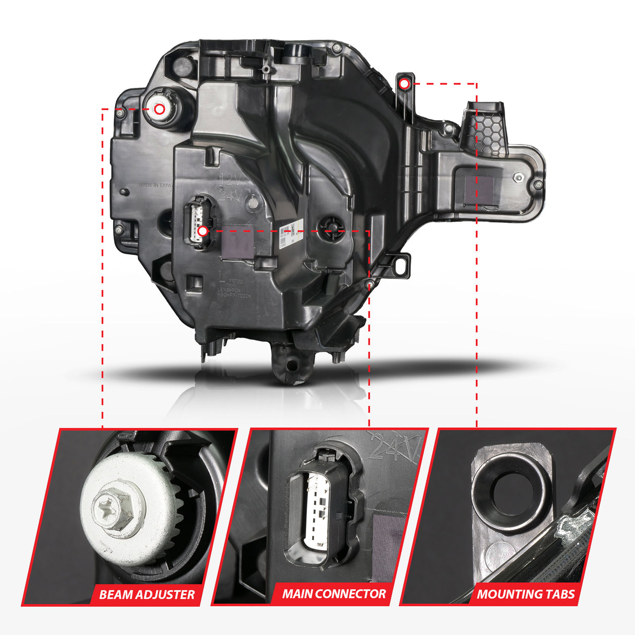 FORD BRONCO 21-25 Z-SERIES FULL LED PROJECTOR HEADLIGHTS BLACK W/ DRL SWITCH & INITIATION FEATURE