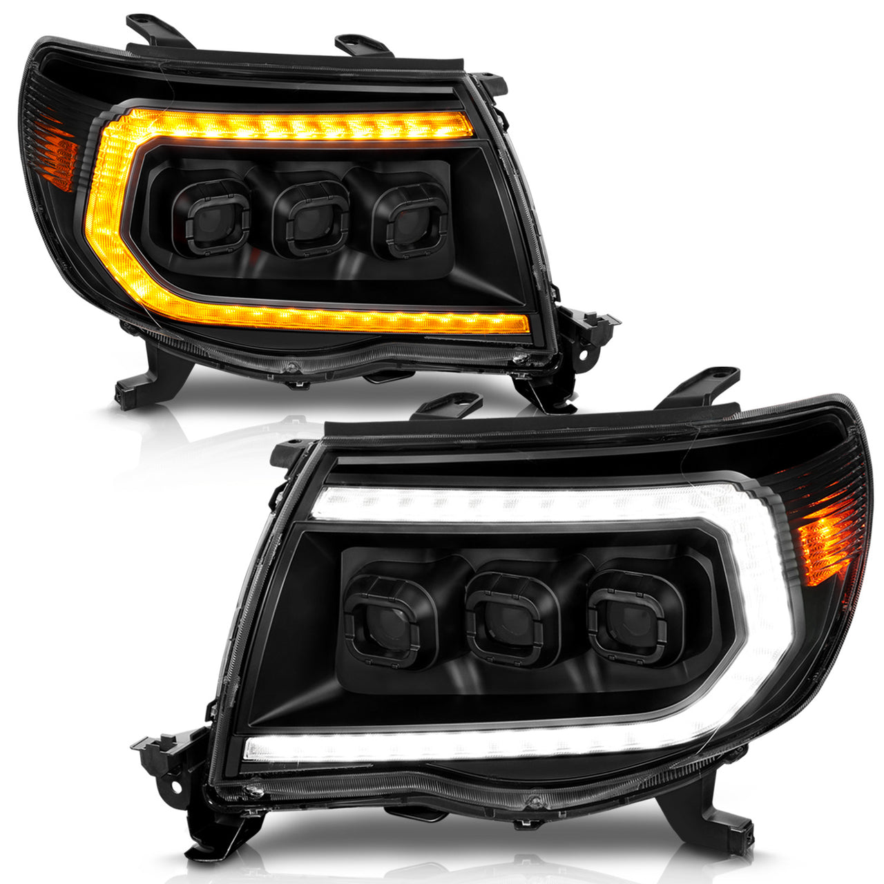 TOYOTA TACOMA 05-11 FULL LED PROJECTOR HEADLIGHTS BLACK W/ INITIATION FEATURE & SEQUENTIAL SIGNAL