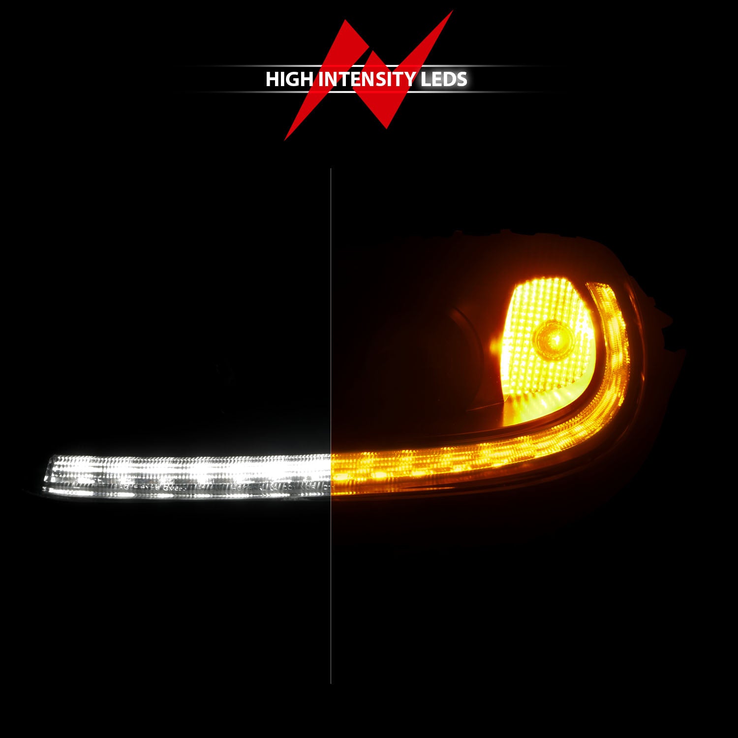 CHEVY CORVETTE 05-13 PROJECTOR SEQUENTIAL PLANK STYLE HEADLIGHTS BLACK