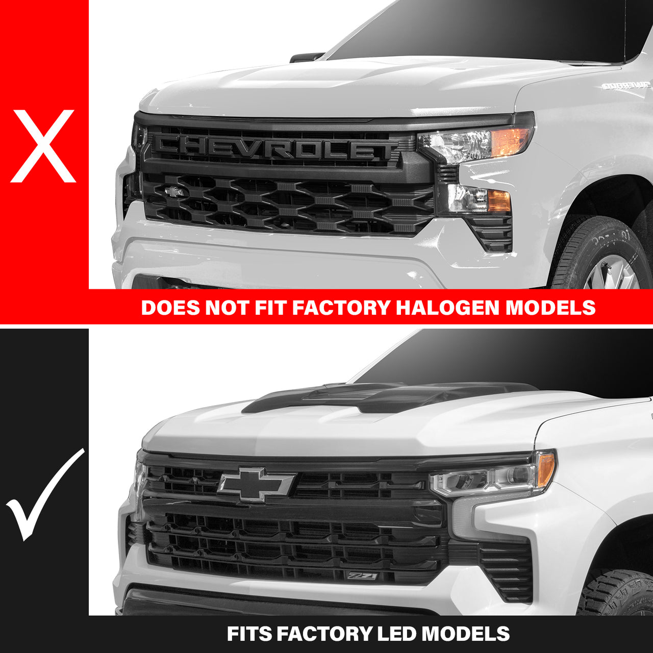 CHEVY SILVERADO 1500 22-26 Z-SERIES FULL LED PROJECTOR HEADLIGHTS BLACK W/ DRL SWITCH & INITIATION