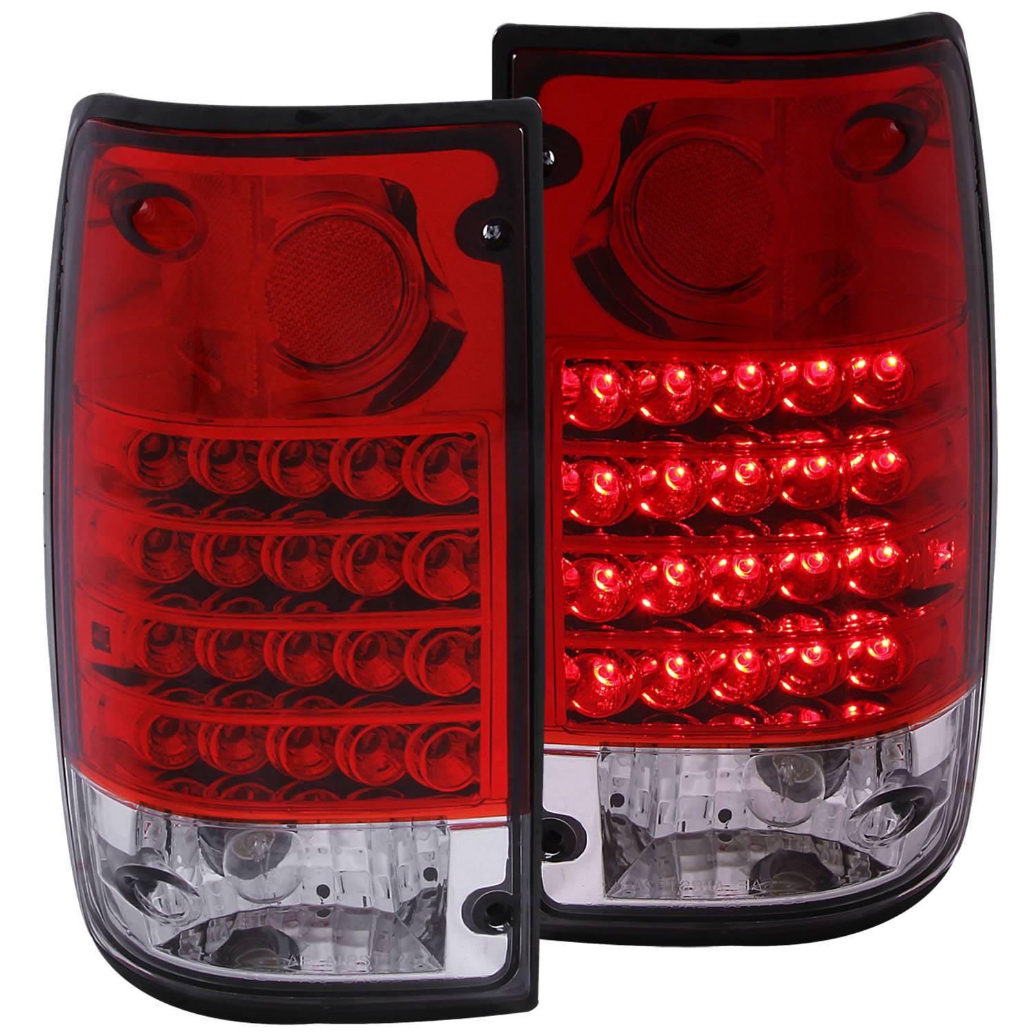 TOYOTA PICKUP 89-95 LED TAIL LIGHTS CHROME RED/CLEAR LENS