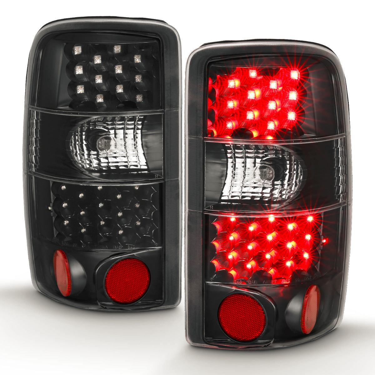 CHEVY SUBURBAN / TAHOE / YUKON / YUKON XL / GMC DENALI 00-06 LED TAIL LIGHTS BLACK CLEAR LENS