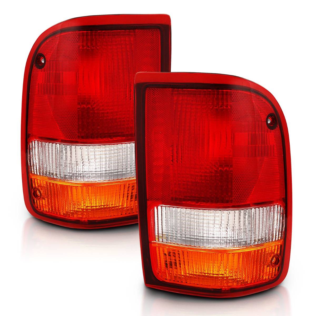 FORD RANGER 93-97 TAIL LIGHT CHROME RED/CLEAR/AMBER LENS (OE TYPE)