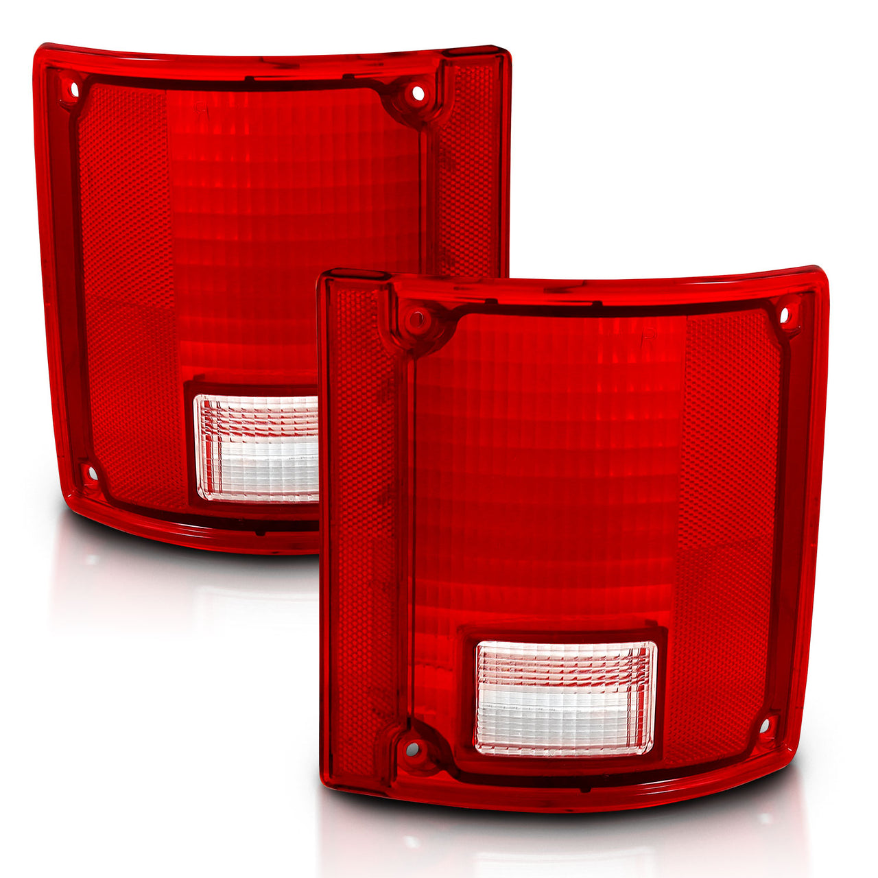 CHEVY BLAZER 78-91 / GMC JIMMY 83-91 TAIL LIGHT LENS RED/CLEAR W/O CHROME TRIM (OE TYPE)
