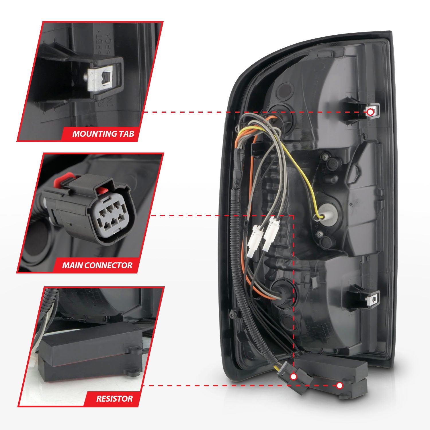 GMC CANYON 15-22 LED TAIL LIGHTS BLACK CLEAR LENS (RED LIGHT BAR)