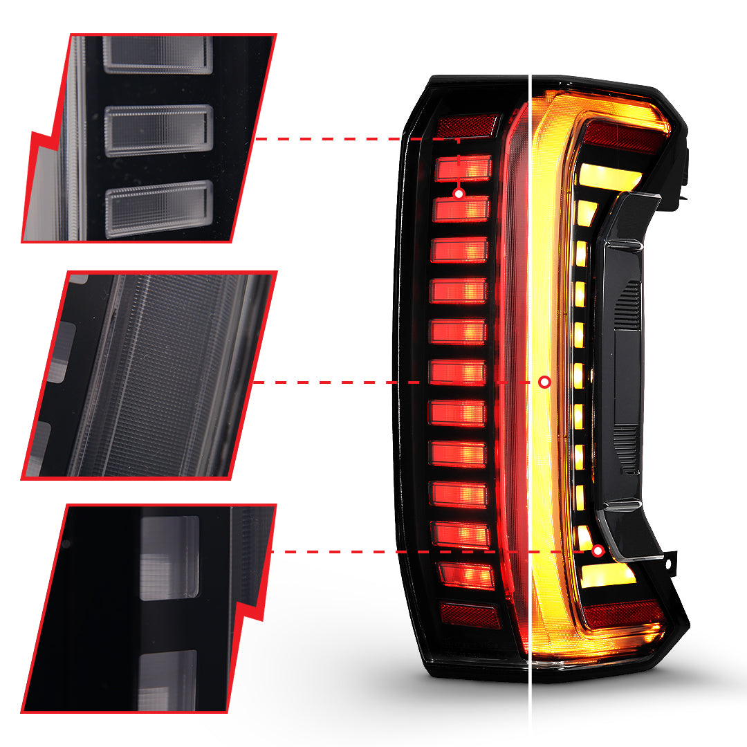 TOYOTA TUNDRA 22-26 FULL LED TAIL LIGHTS BLACK SMOKE LENS W/ SEQUENTIA