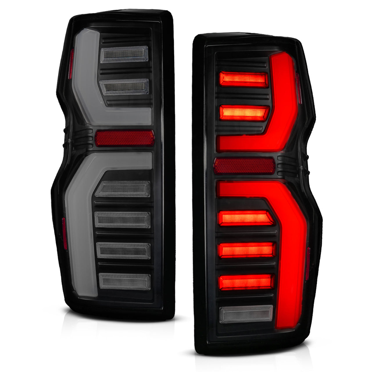 CHEVY COLORADO 23-25 FULL LED TAIL LIGHTS BLACK HOUSING SMOKE LENS W/ SEQUENTIAL SIGNAL & INITIATION FEATURE (FOR ALL MODELS)
