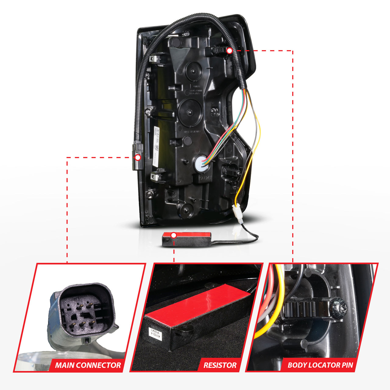 CHEVY COLORADO 23-25 FULL LED TAIL LIGHTS BLACK HOUSING SMOKE LENS W/ SEQUENTIAL SIGNAL & INITIATION FEATURE (FOR ALL MODELS)