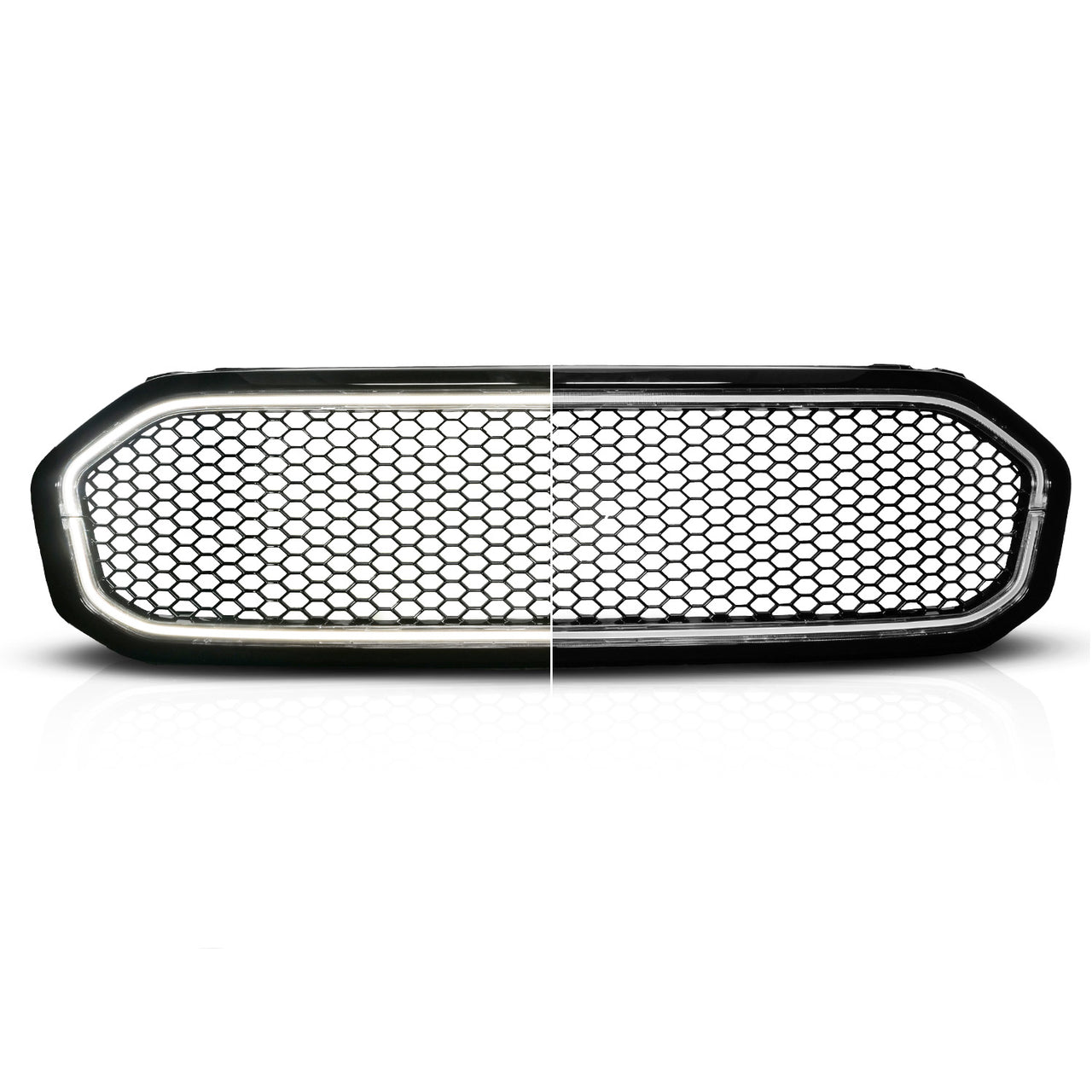 FORD RANGER 19-23 NEXUM SERIES BLACK LED GRILLE W/ IGNITION INITIATION FEATURE & RUNNING LIGHT BAR