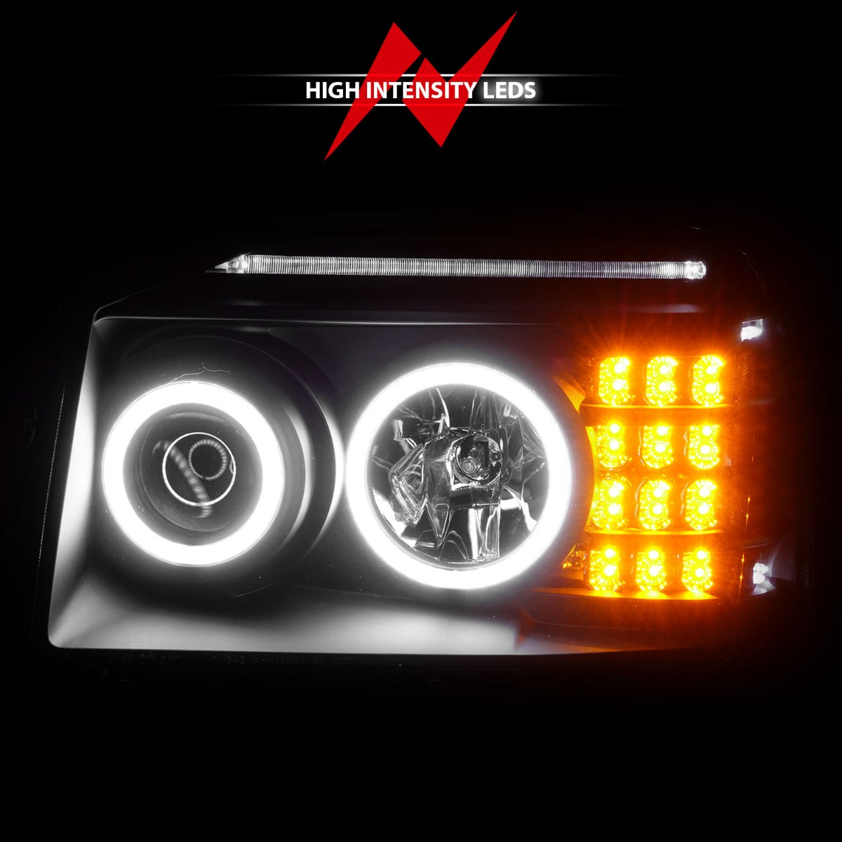 Sell 99-05 Grand Am Twin Ccfl Halo Led Projector Headlights+Black Led Sell 99-05 Grand Am Twin Ccfl Halo Led Projector Headlights+Black Led